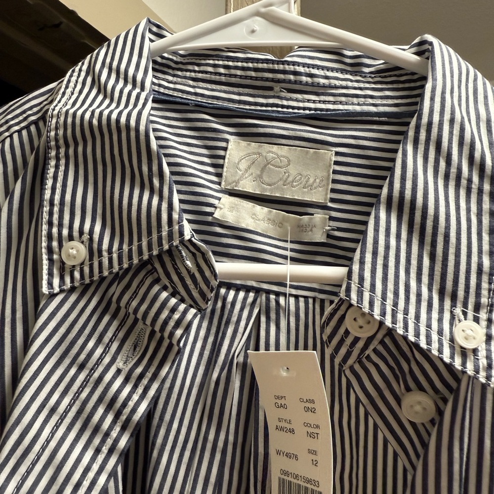 J. Crew women's Striped Shirt - Blue and White